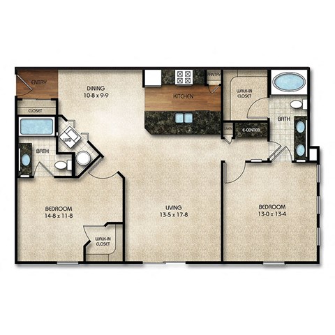 Times Square Apartments C2 Floor Plan